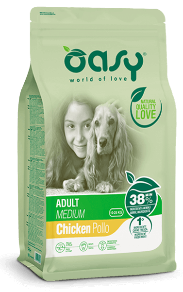 alimento secco per cani oasy | adult medium pollo